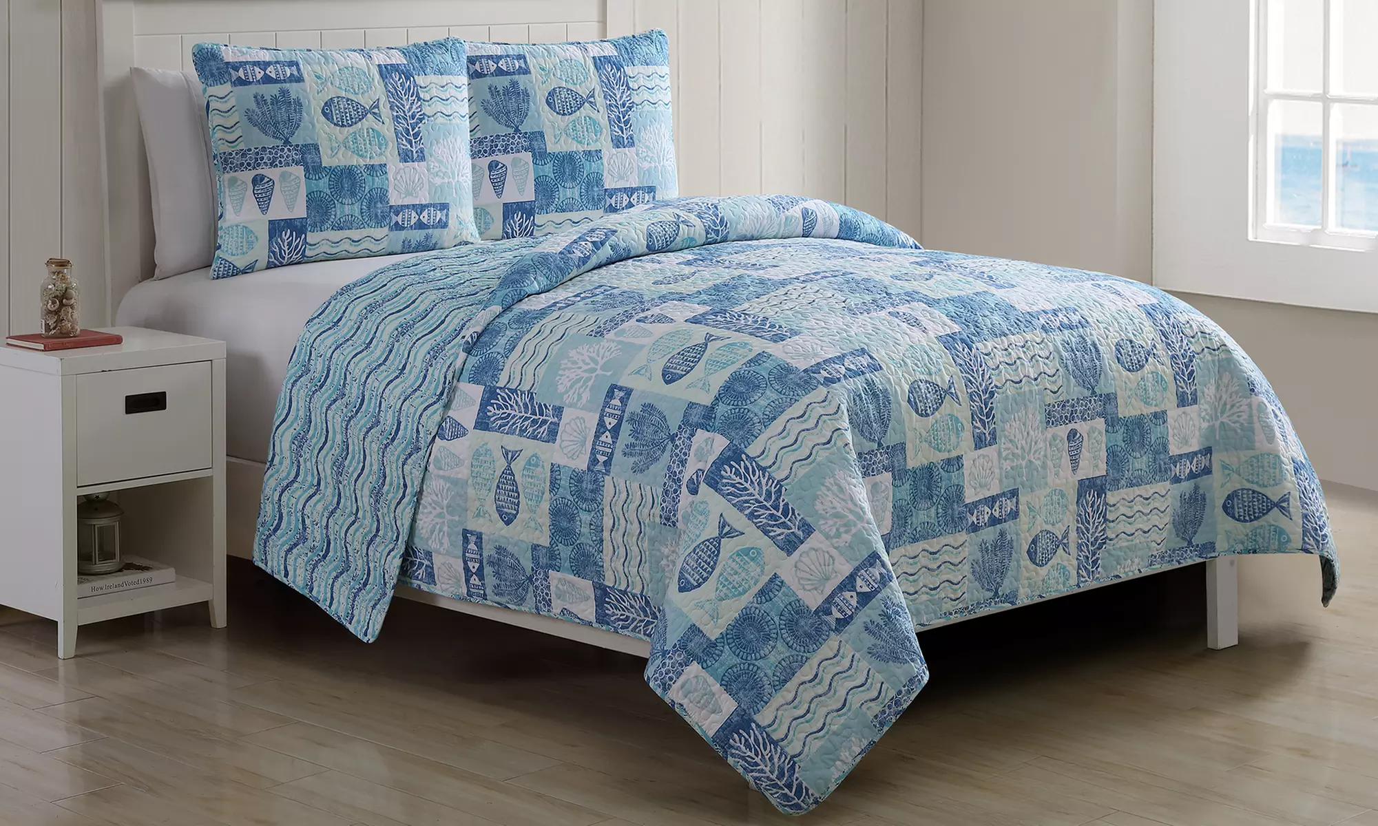 Nautical Reversible Quilt Set (3-Piece) - Primary Image