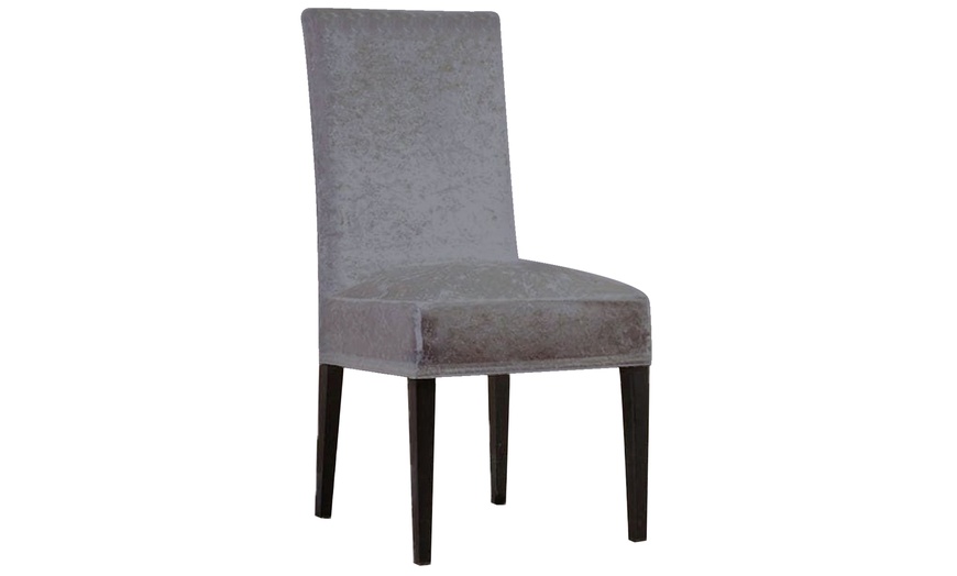 Image 5: Stretch Velvet Chair Covers