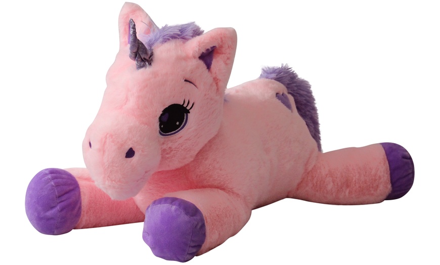 Image 6: 30cm Large Lying Soft Stuffed Unicorn Plushie