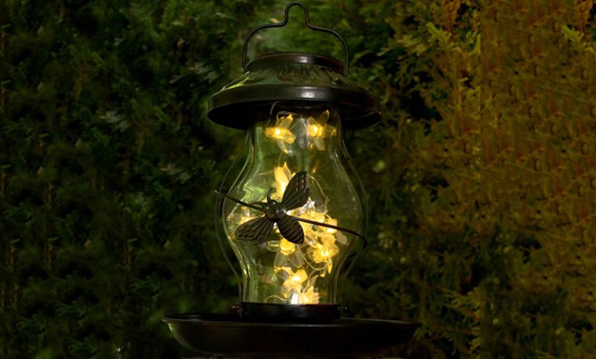 Image 3: Solar LED Bird Feeder Lantern 