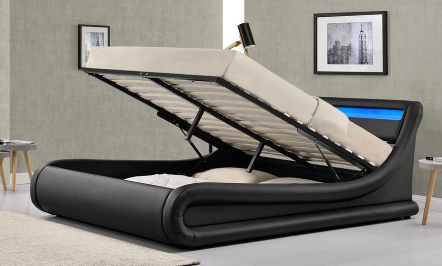 Image 4: Madrid LED Ottoman Storage Bed