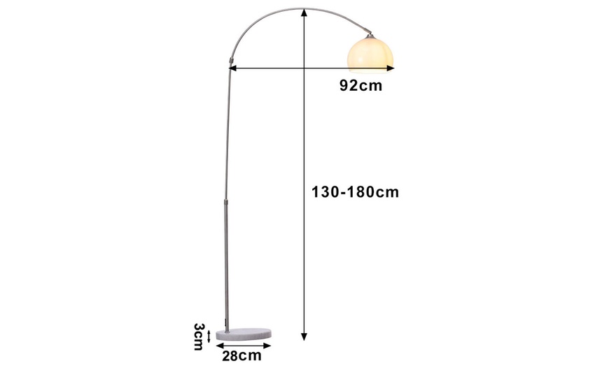 Image 5: Living And Home Arched Floor Lamp with Marble Base