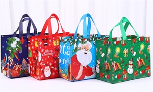 8 or 16 Christmas-Themed Non-Woven Bags