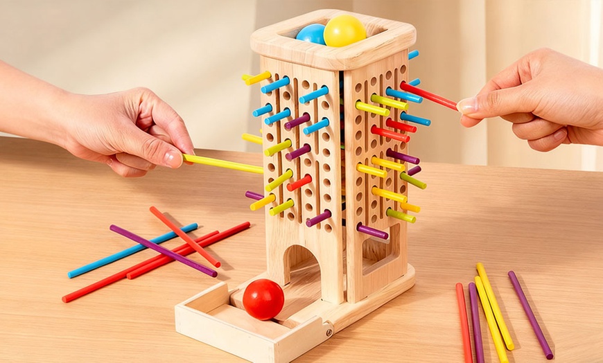 Image 1: 3-in-1 Wooden Stick Pull Game