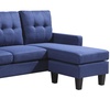 Image 14: Reversible Velvet L-Shaped Sectional Sofa with Ottoman Corner Couch