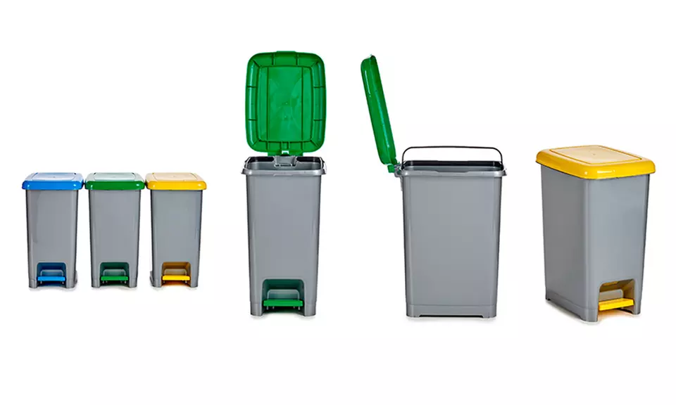 Ensemble de 3 poubelles tri sélectif avec pédales - Image 5