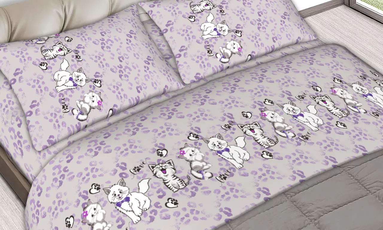 Completo lenzuola matrimoniale con fantasie animali