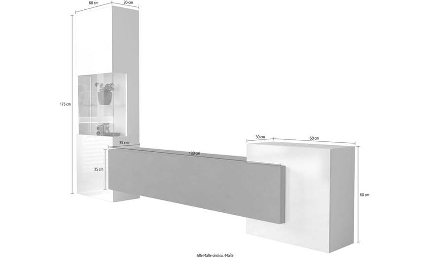 Image 7: Set parete attrezzata Incontro con mobile porta TV Made in Italy