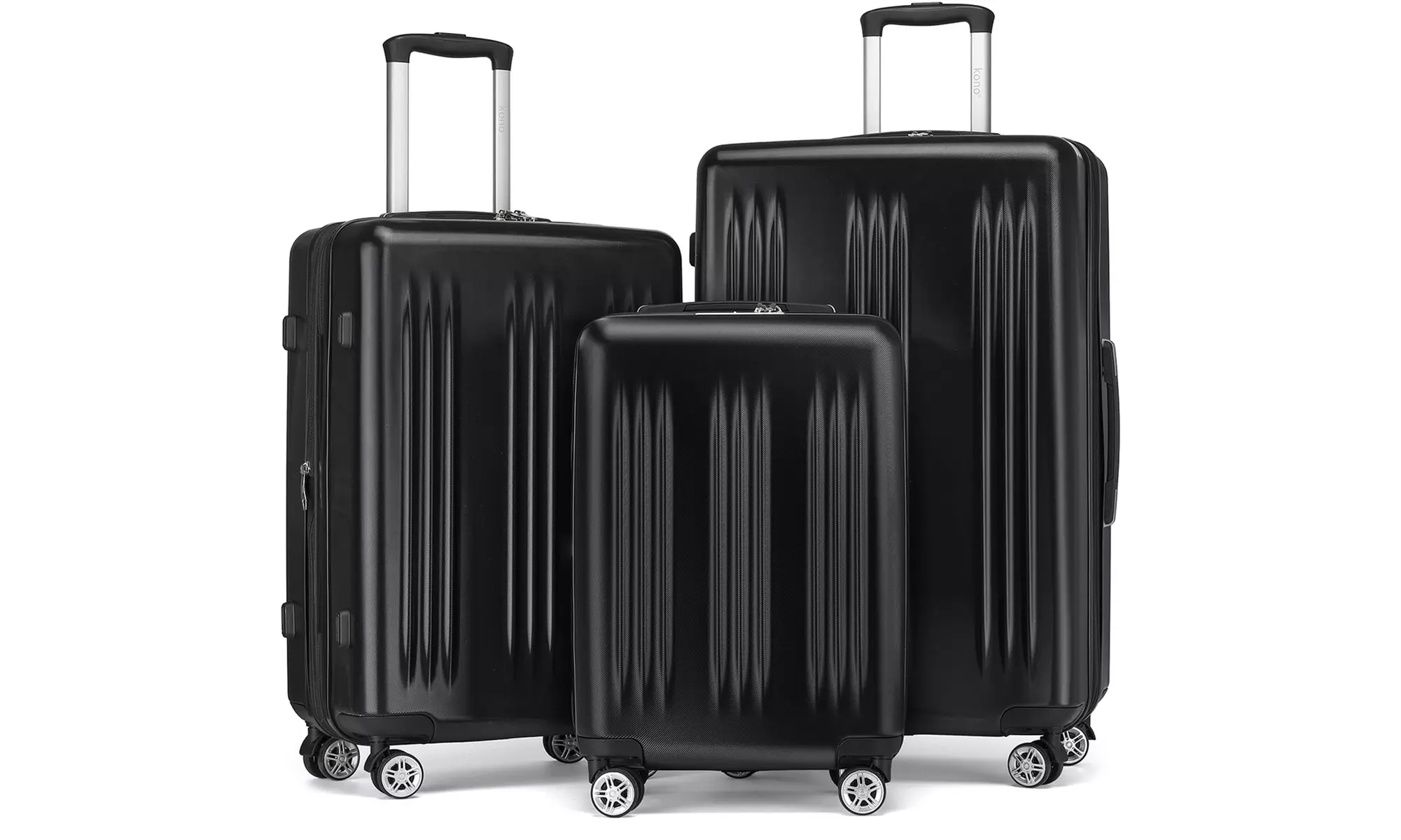 KONO One or Three Piece Four Wheels Hard Shell Suitcases