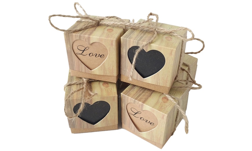 Image 1: Set of 20 Kraft Paper Gift Boxes