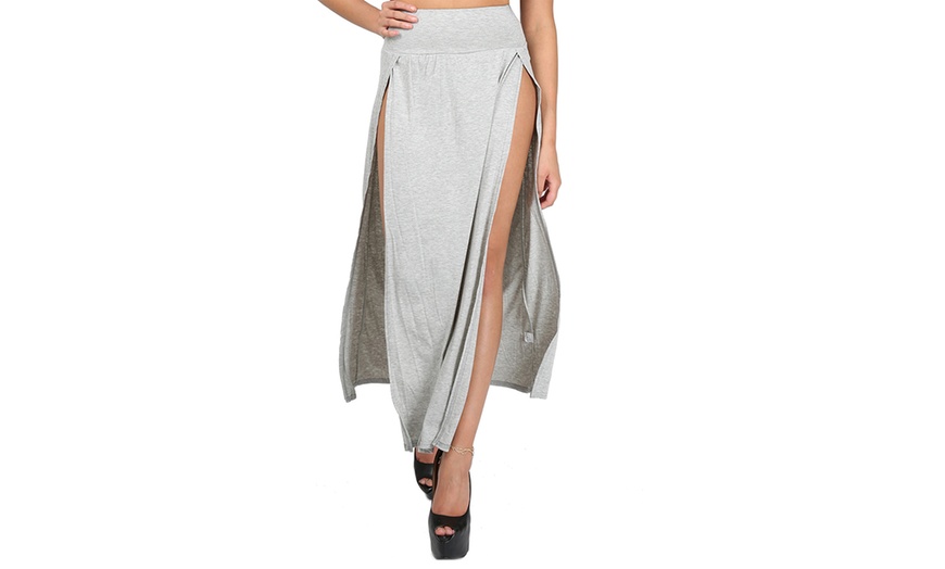 Image 4: Oops High-Waisted Double Split Skirt