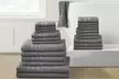 100% Cotton Terry Loop Towel with Herringbone Dobby Design 24-Piece Set - Second Medium