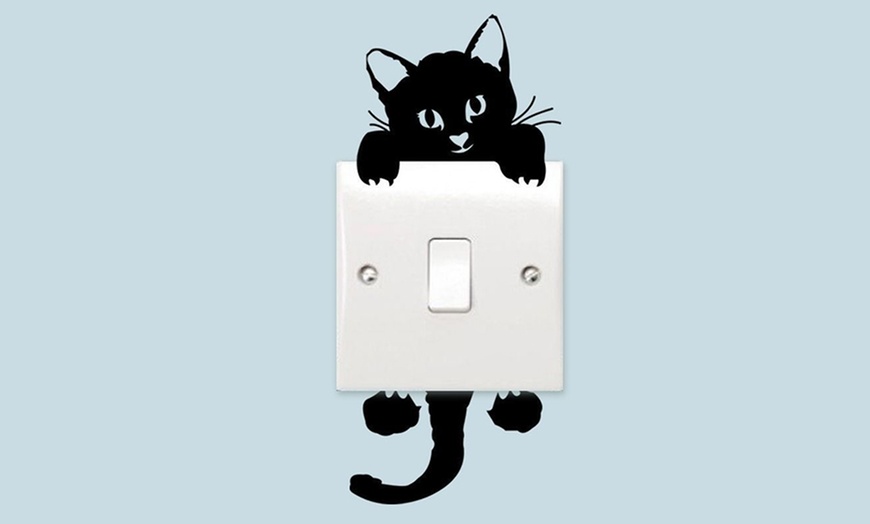 Image 1: 3D Cute Cat Light Switch Sticker