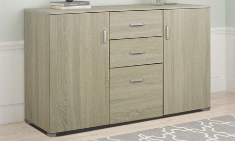 Credenza o mobiletto multiuso in legno melaminico disponibili in 2 colori