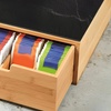 Image 7: Cajón organizador de bambú y cristal templado con 4 compartimentos