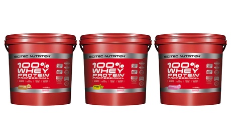 Integratori Whey Protein Scitec da 5000 g disponibili in vari gusti