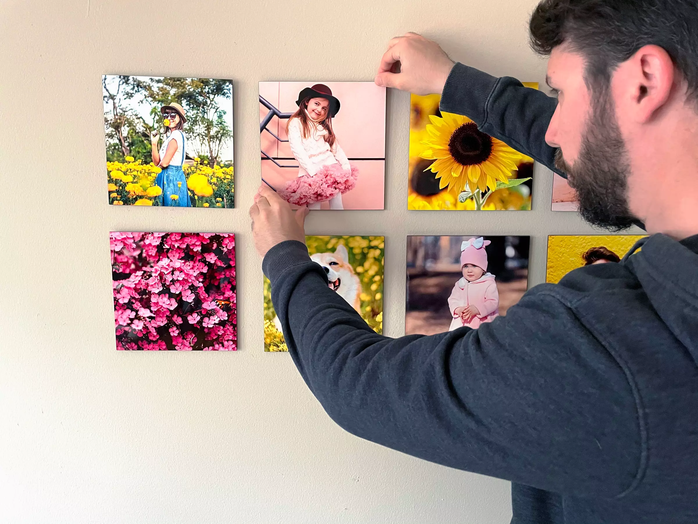 Custom glossy canvas tiles perfect for any room decor