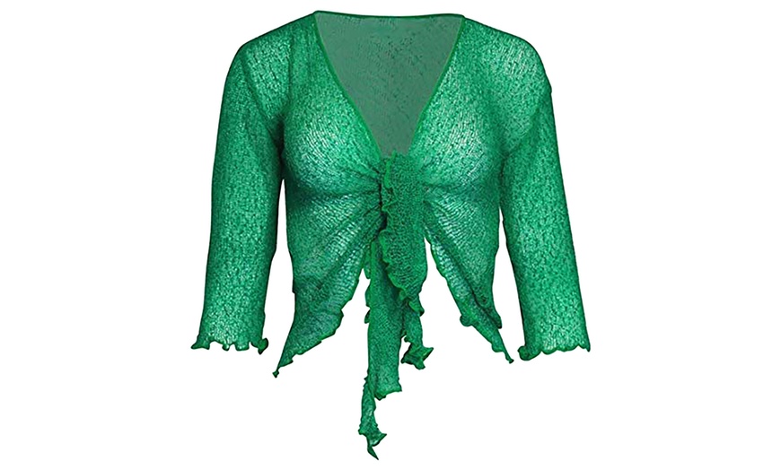 Image 15: Tie Front Lace Shrug