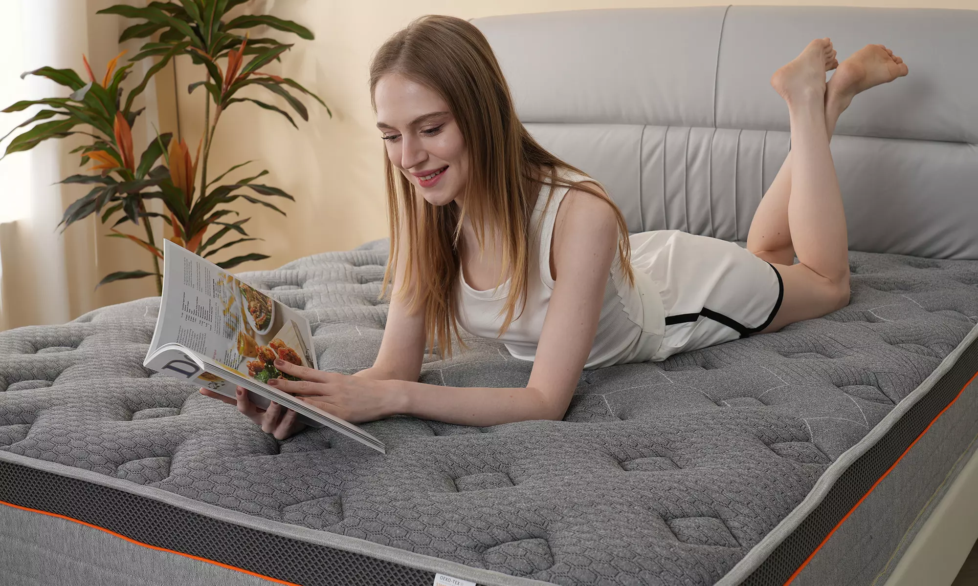 Gude Night 25Cm Thick Grey Colour Hybrid Pocket Sprung Foam Mattress