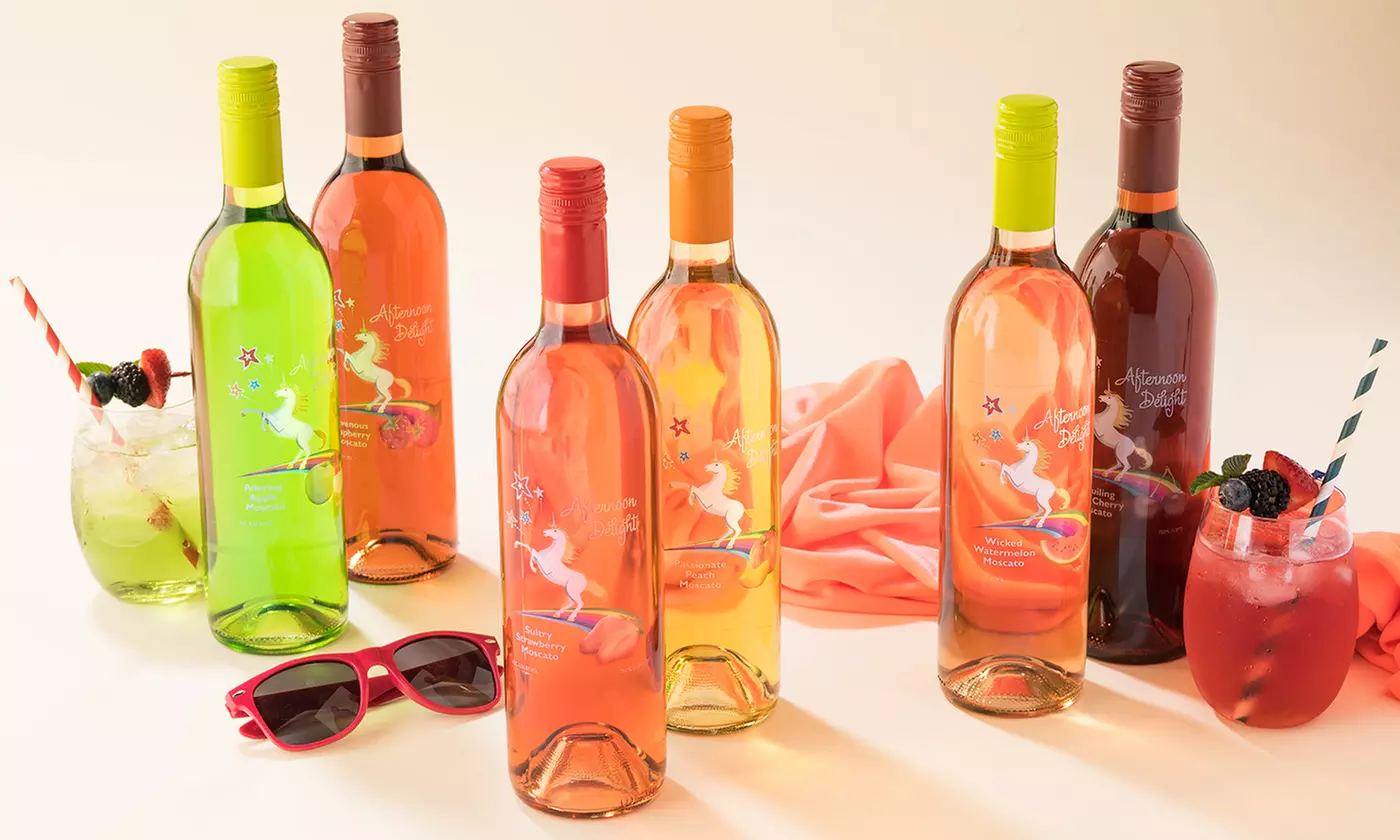 6 or 12 Fruit Infused Wines Plus Wine Tumblers from Afternoon Delight (Up to 67% Off)  - Primary Image