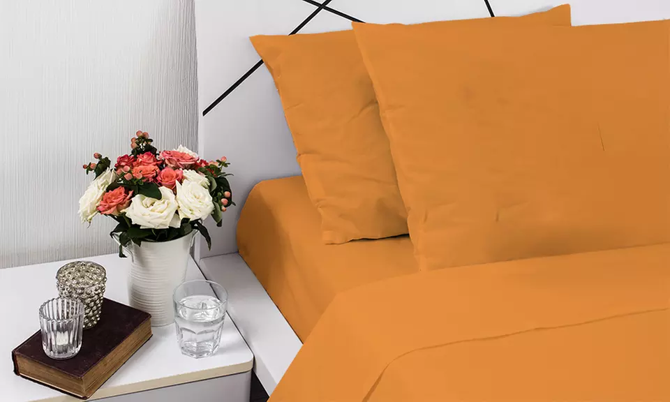 Completo Lenzuola Puro Cotone Alta qualità Made in Italy angolo 30 cm