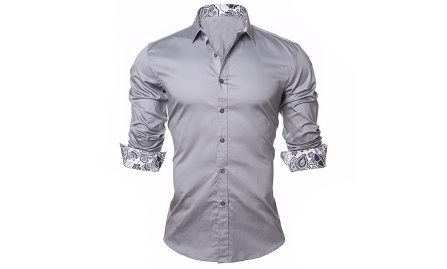 Image 2: Camicia da uomo con fantasia