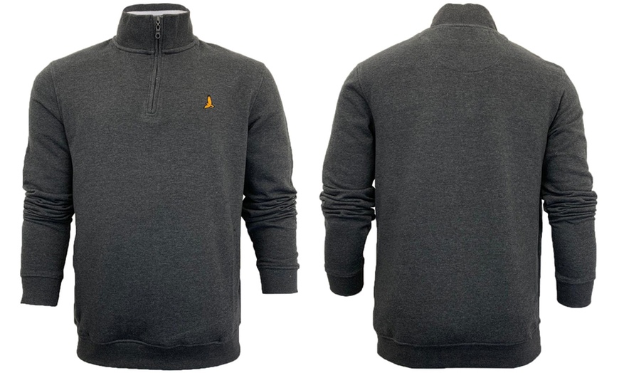 Image 3: Half Zip Funnel Neck Sweatshirt 