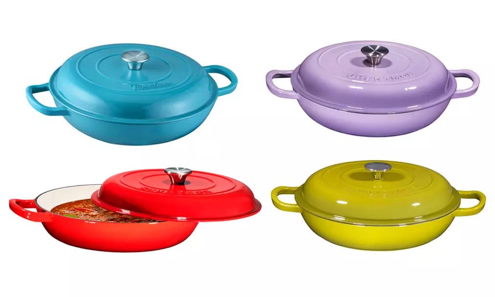 Bruntmor 3.8 Qt. Enameled Cast Iron Braiser with Lid - Primary Image