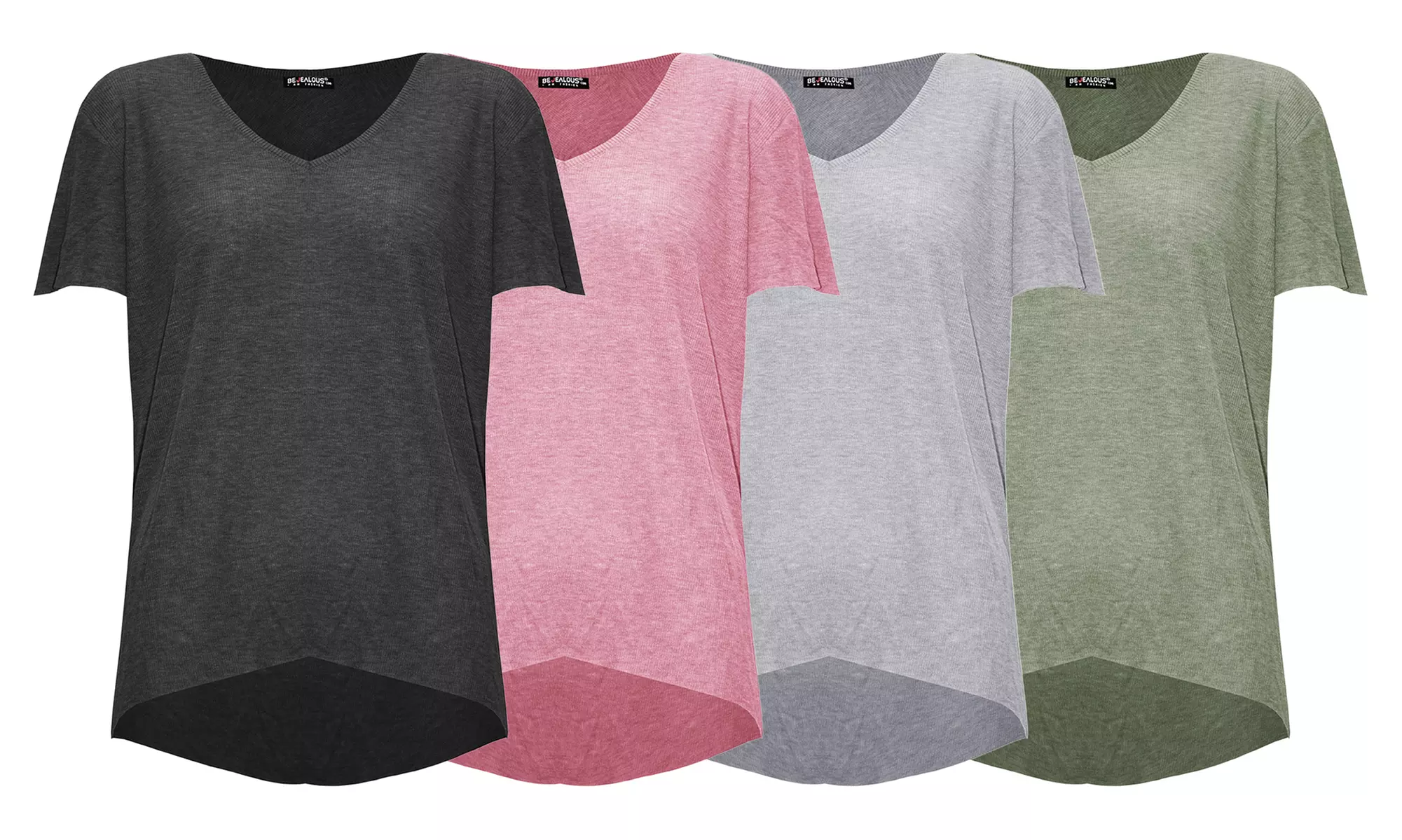 T-shirt ample à col V et manches courtes, plusieurs tailles disponibles - Primary Image