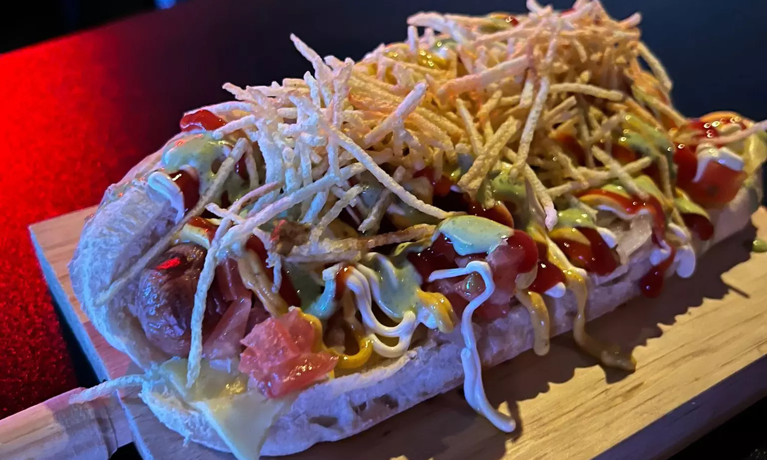 Menú con  hot dogs en Quatre Cocteleria