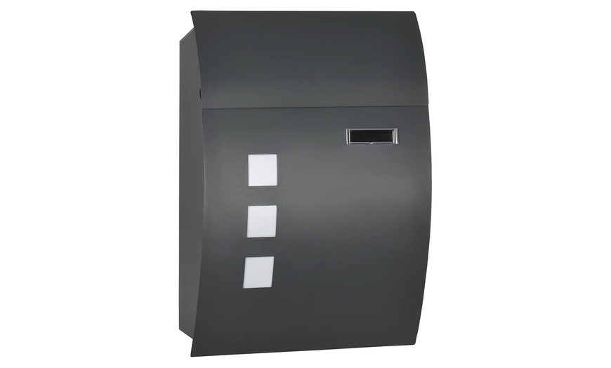 Image 1: HomCom Wall-Mounted Lockable Letter Box