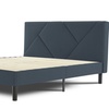 Image 14: Letto imbottito in tessuto con doghe in legno e vano contenitore