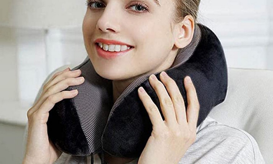 Image 2: Travel Neck Pillow with Eyemask and Earplugs