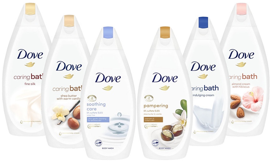 Image 1: Dove Body Wash or Bath Soak 450ml Three-Pack