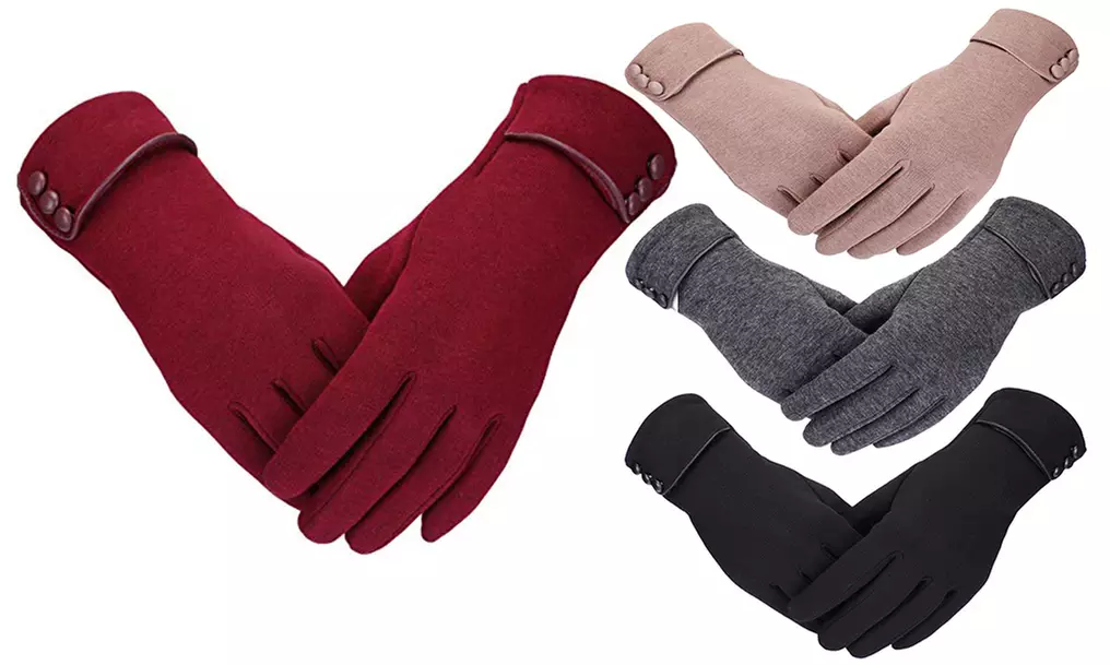 1 ou 2 paires de gants tactiles femme Coline, détails poignets - Primary Image