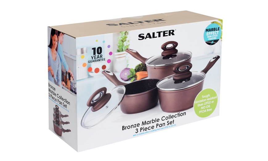 Image 5: Salter Bronze 3-Piece Pan Set