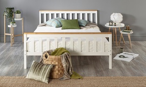  Solid Wood Shaker Bed Frame with Optional Double Comfort Mattress 