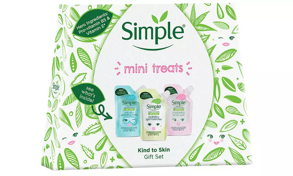 Set de cuidado facial Simple con agua micelar, crema humectante y gel hidratante - Second Medium
