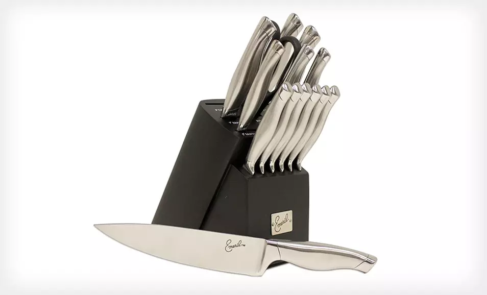 $59.99 for an Emeril 15-Piece Stainless-Steel Knife Block Set ($99.99 List Price). Free Shipping and Returns. - Primary Image