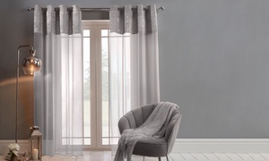 Crushed Velvet Top Voile Curtains