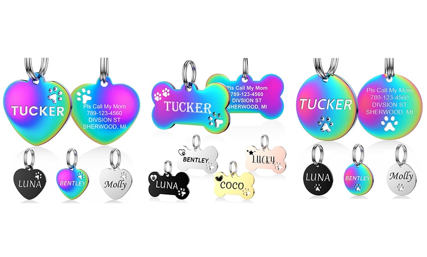 Image 11: 1 ou 2 plaques personnalisables pour collier d'animal de compagnie