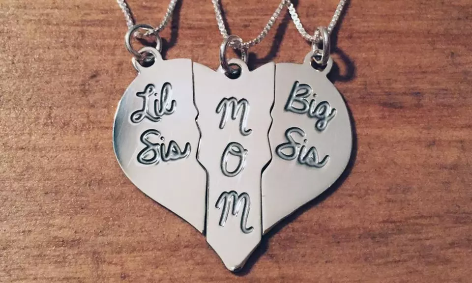 Personalized Broken Heart Trio Pendant Set from Jewelryudesign (3-Piece) - Second Medium