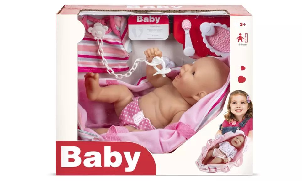 Poupon de 36 cm et set à langer - Primary Image