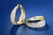 18K Gold Plated Inside Out Pave Crystal Hoop Earrings by Salvi - Second Medium