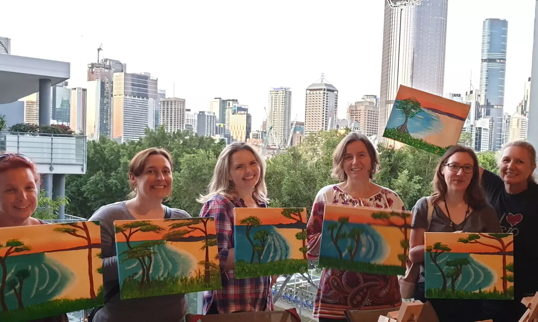 Experience a Paint & Sip Session for Up to Eight People