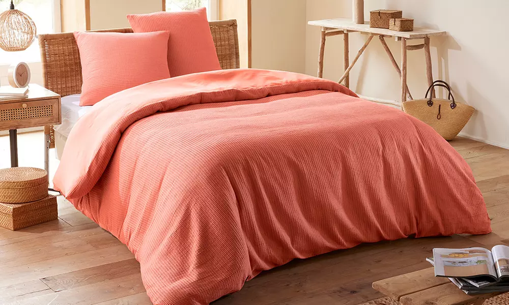 Honingraat katoenen dekbedovertrek set