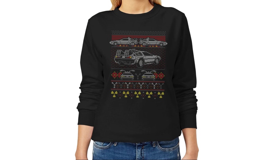 Image 1: Back To The Future Back In Time Themed Women's Christmas Jumper 