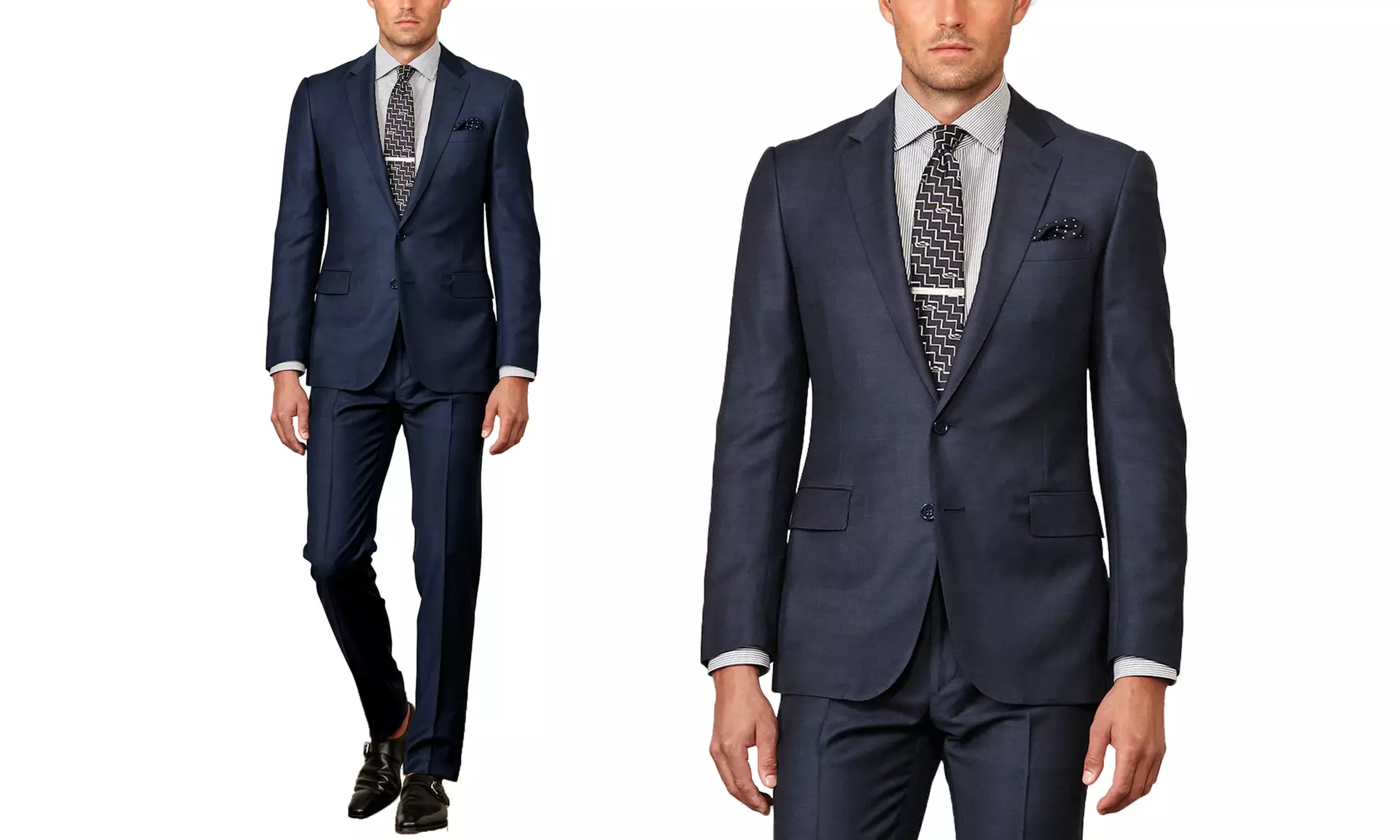 Verno Men's 100% Wool Classic Fit Suit (2-Piece) (Sizes 36-52) - Second Medium