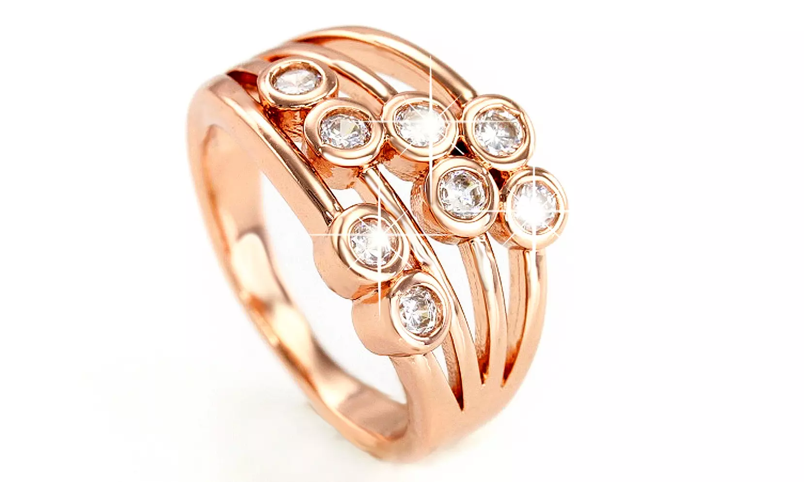 Bagues en cristaux Swarovski ® ornés d'un placage en or 18k