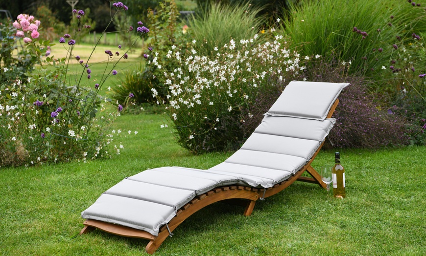 Image 1: One or Two Acacia Sun Lounger with Cushion